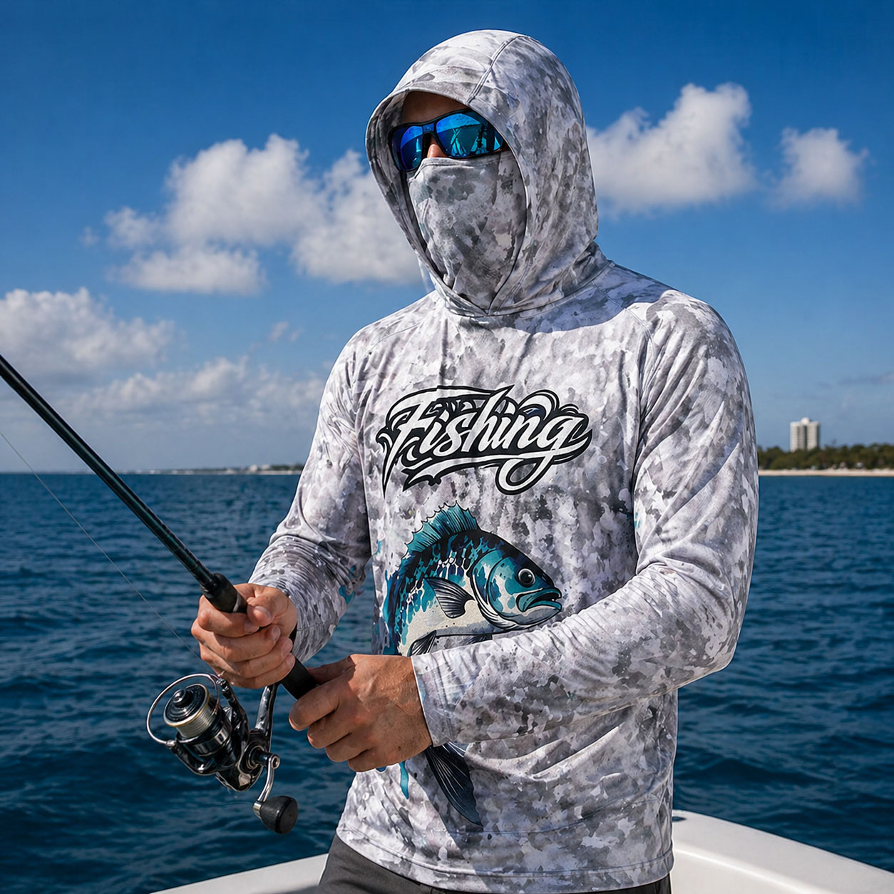 Fishing Mask Sun Protection - Camisa de Pesca con Capucha para