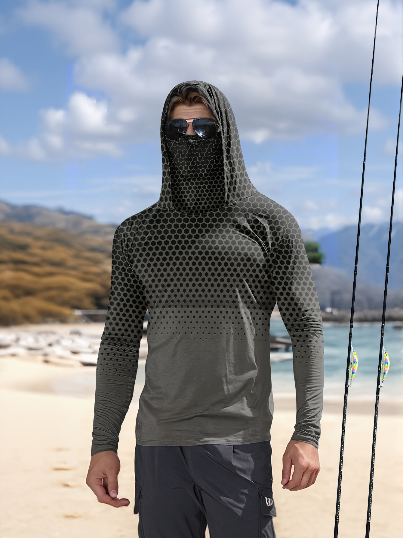 Camisa de pesca con capucha pa - Fishing Shirt Uv Protection reseña y precio